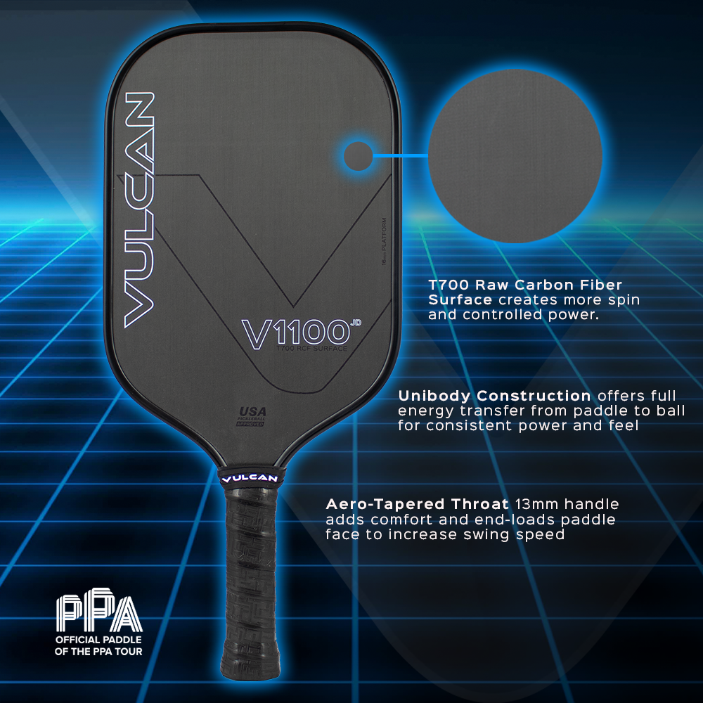 Vulcan V1100 Pickleball Paddle - tech specs
