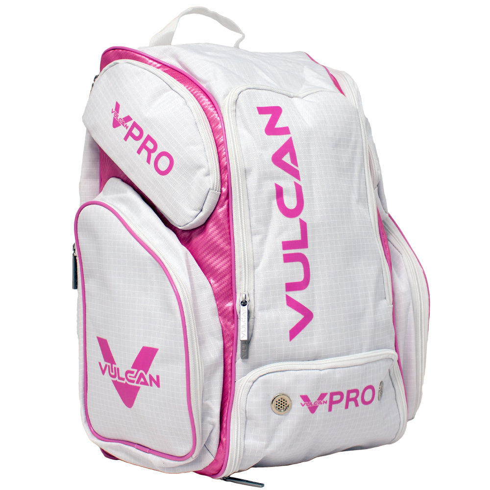 Pickleball Backpack - Vulcan VPRO White & Pink Backpack
