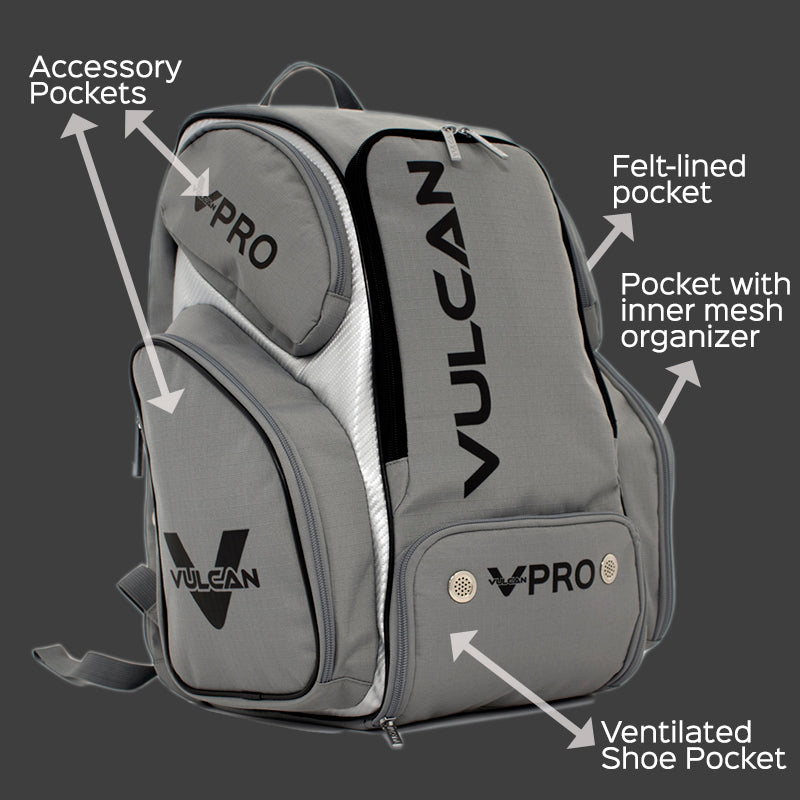 Pickleball Backpack - Vulcan VPRO Backpack - features