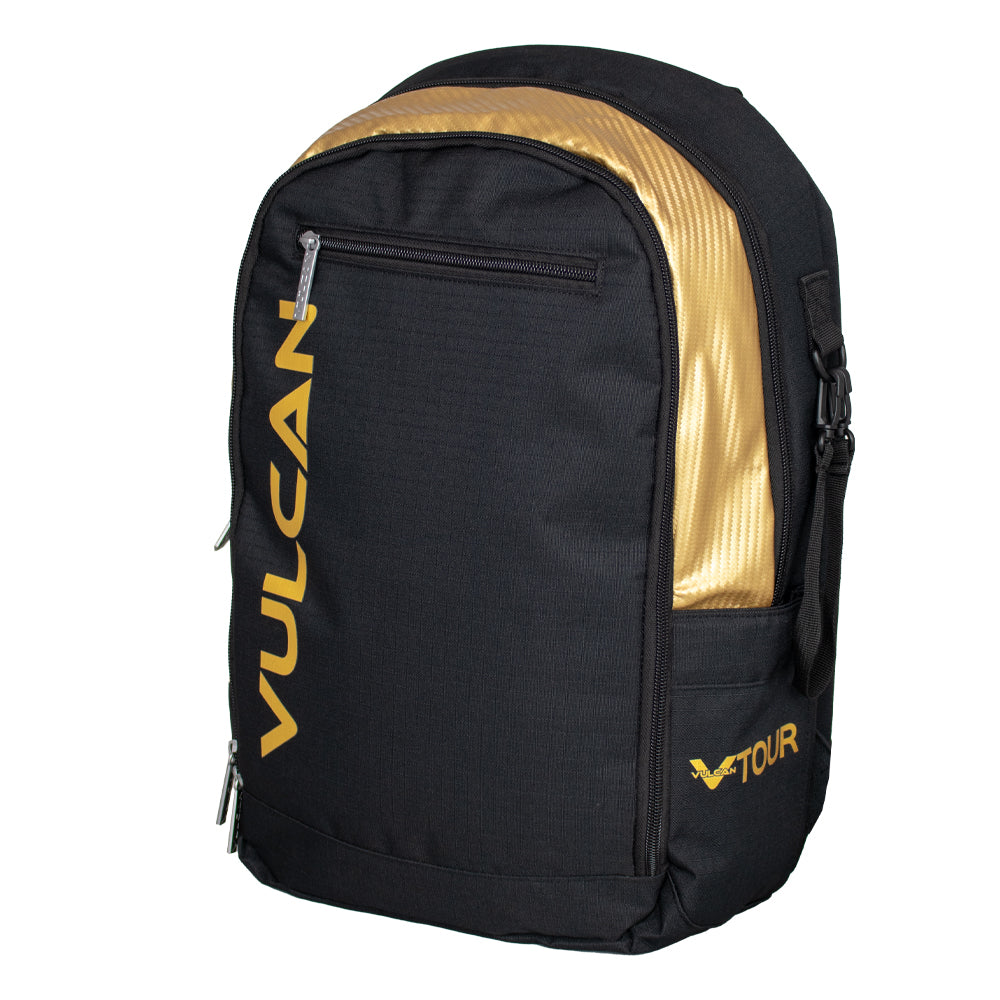 Vulcan VTOUR Pickleball Backpack - Side - Black & Gold