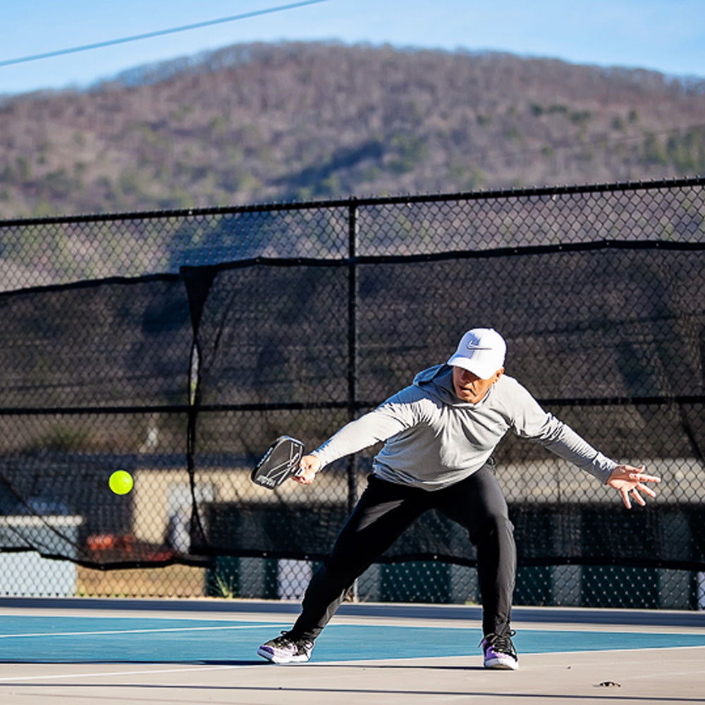 Vulcan V570CF2 Raw Carbon Fiber Pickleball Paddle - in use