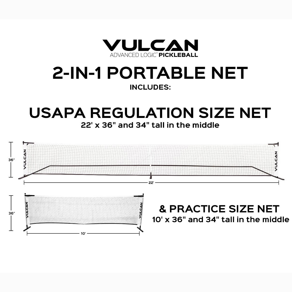 Vulcan Pickleball 2-in-1 Portable Net System | Vulcan Sporting Goods Co.