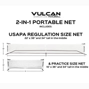 Vulcan Pickleball 2-in-1 Portable Net System | Vulcan Sporting Goods Co.