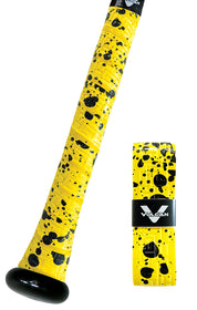 Splatter Series - Vulcan Bat Grips - Yellow and Black Splatter