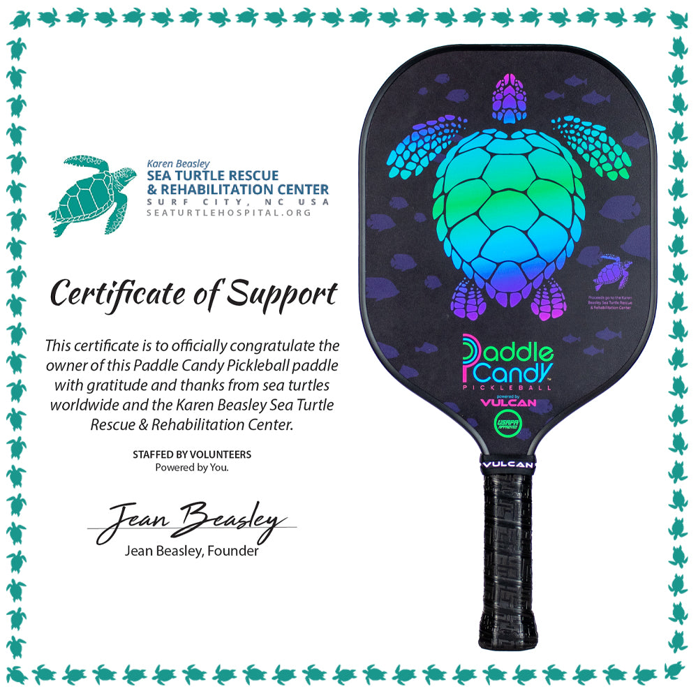 Paddle Candy Sea Turtle Pickleball Paddle - Certificate of Support for Sea Turtle Hospital