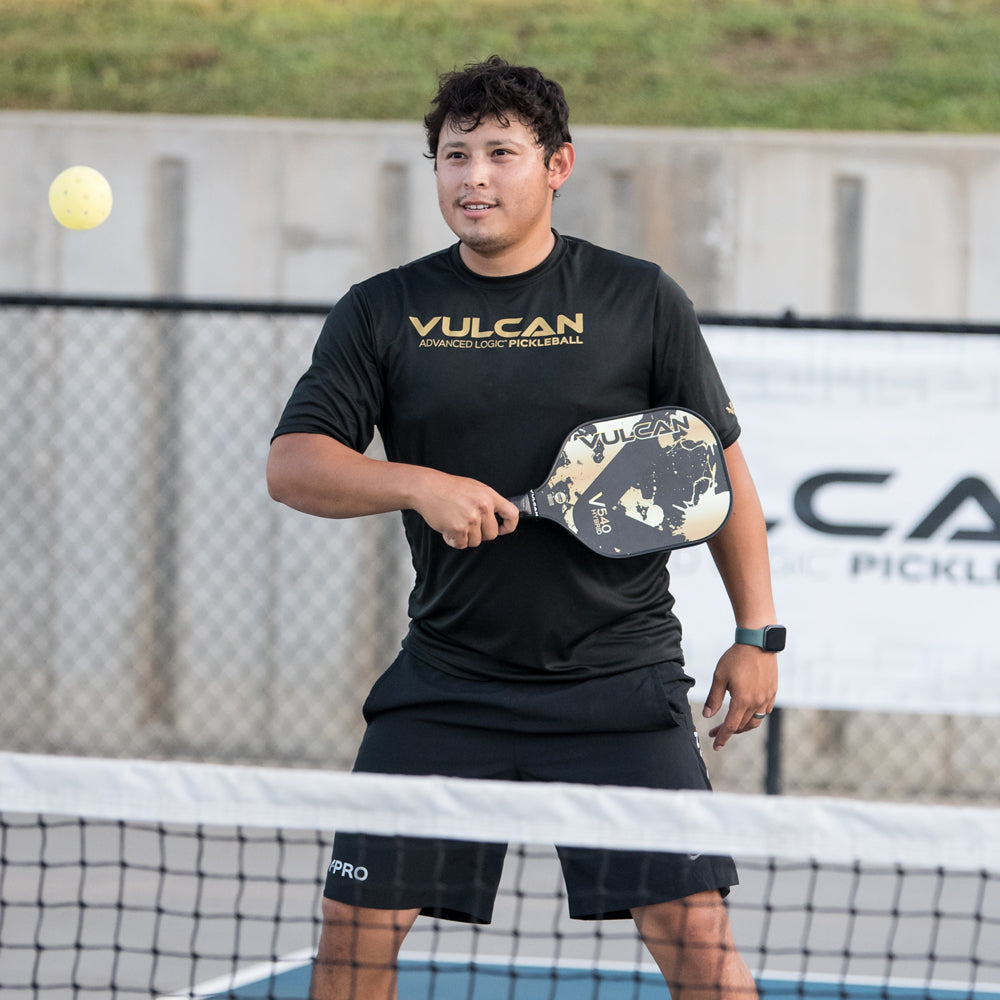 Vulcan Pickleball V540 Paddle | Black & Gold | In Use