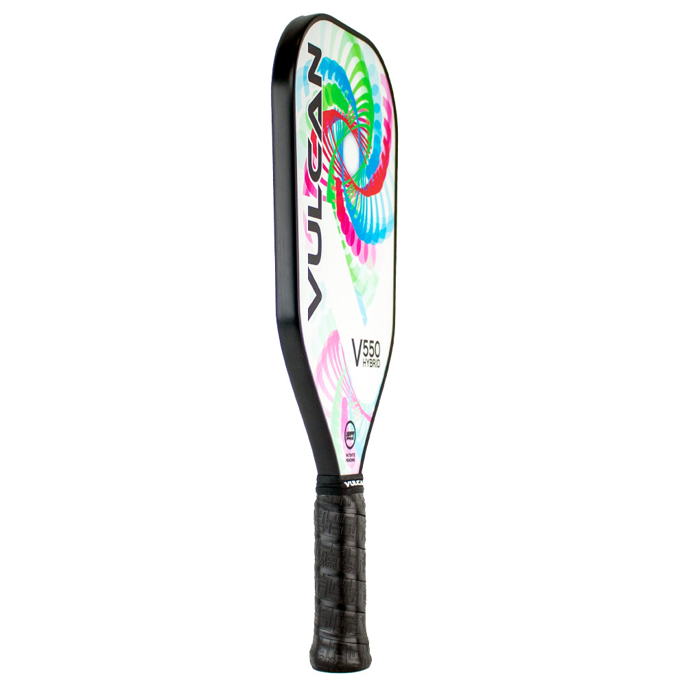 White Elongated Pickleball Paddle | White | Side